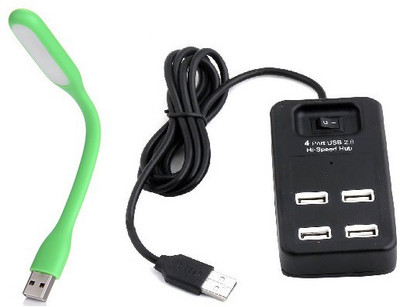 

durReey Set of Multi connectivity USB Hub with Ultra Flexible Emergency Led Light E47 USB Hub, Led Light(Black, Green)