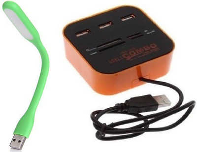 

durReey Set of Multi connectivity USB Hub with Ultra Flexible Emergency Led Light E46 USB Hub, Led Light(Green, Black)