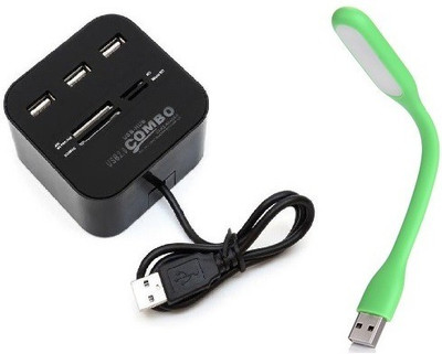 

durReey Set of Multi connectivity USB Hub with Ultra Flexible Emergency Led Light E41 USB Hub, Led Light(Green, Black)