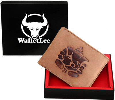 WalletLee Men Tan Genuine Leather Wallet(7 Card Slots), Hunter tan