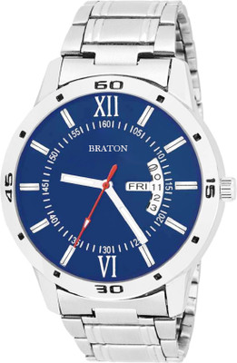 

Braton BT1219 new generation blue dial stainless steel chain day & date working Watch - For Men