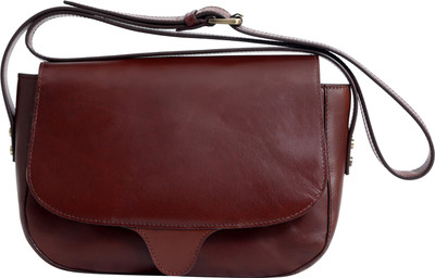 

Taurus Indicus CNM2017/02BR Genuine leather Waterproof Sling Bag(Brown, 12 inch)