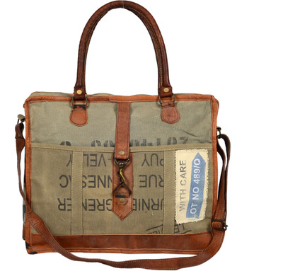 

Priti Military Canvas Leather Bag Multipurpose Bag(Green, 15 inch)