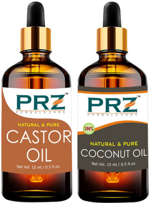 

PRZ Combo of Castor Carrier oil and Coconut Cold Pressed oil ( Each 15ml )(15 ml)