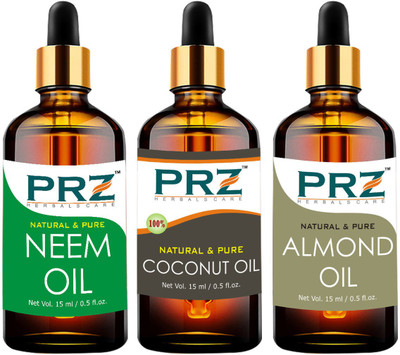 

PRZ Combo of Neem oil, Coconut oil and Almond oil (3 Pcs Pack of 15ML )(15 ml)