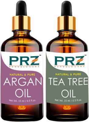 

PRZ Combo of Argan Cold Pressed Carrier oil and Tea Tree Essential oil ( Each 15ml )(15 ml)