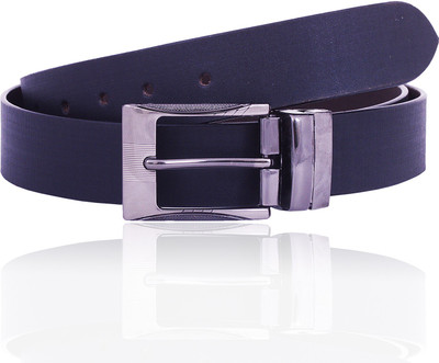 

Earnam Men Formal Black Genuine Leather Reversible Belt