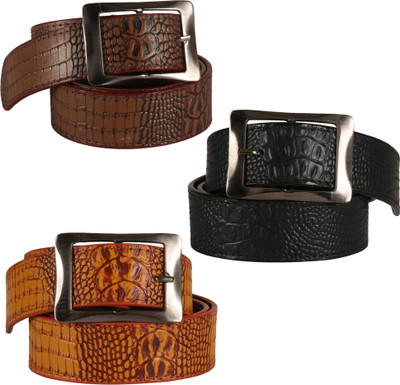 

Jack Klein Men Casual, Party, Formal Black Artificial Leather Reversible Belt, Black;brown