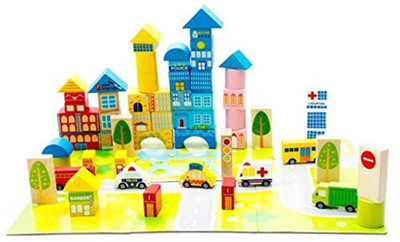 

Akrobo Wooden Blocks For Kids (62PC)(Multicolor)