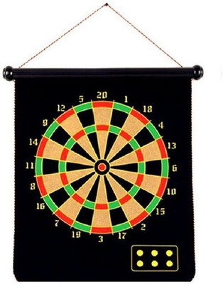 

Emob 51cm Large Double Sided Magnetic Hanging Dart Board Game with 6 Darts & Roll up Feature Board Game