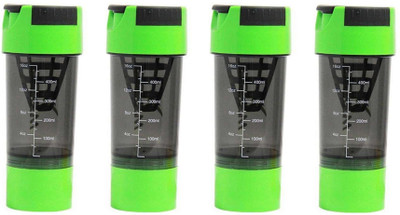 

GLOBALSHOP Shaker Bottle Green 450 ml Shaker(Pack of 4, Multicolor), Tuff green