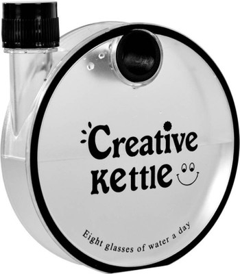 Rangoli Creative kettle Round Flat Snail Plastic Notebook Water 350 ml Bottle 350 ml Bottle(Pack of 1, Black) available at flipkart for Rs.190