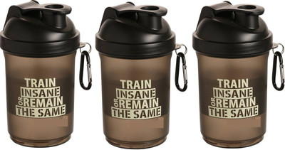 

GLOBALSHOP Shaker Bottle Black 500 ml Shaker(Pack of 3, Multicolor)