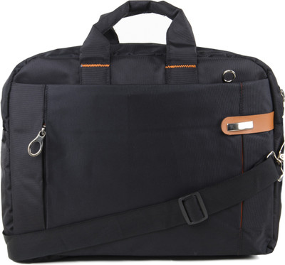 

exit9 Expandable Laptop Leather Bag | Laptop Briefcase | Shoulder Bag for Men & Women Medium Briefcase - For Men & Women(Black)