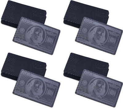 

Care Case Pack Of 4-Unique Black Good Quality Waterproof USD 100 Dollar Deck Poker Playing Cards(Black)