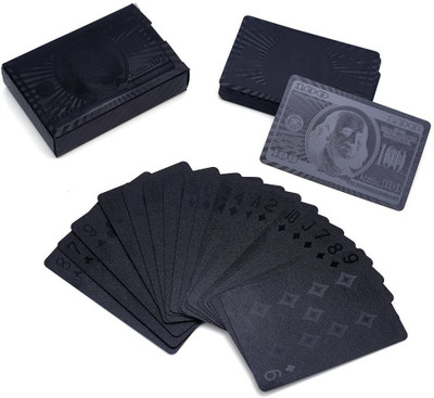 

Care Case Unique Black Good Quality Waterproof USD 100 Dollar Deck Poker Playing Cards(Black)