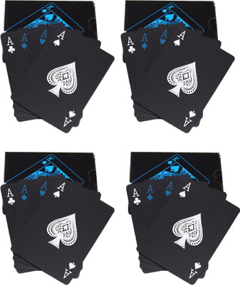 

Care Case Pack Of 4-Unique Black Good Quality Waterproof Colorful Deck Poker Playing Cards(Black)