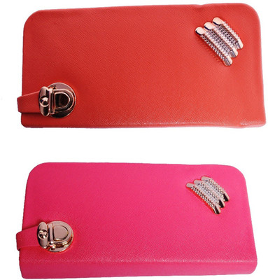

SME JAIPUR Casual Orange, Pink Clutch