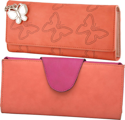 

Butterflies Casual Orange Clutch