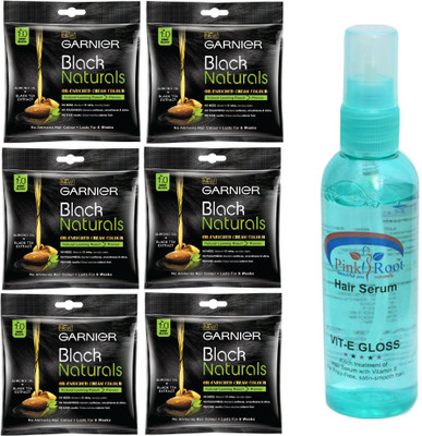 

Garnier Black Naturals 1.0 Deep Black, Pink Root Hair Serum(Set of 7)