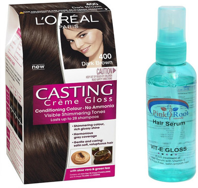 

L'Oreal Paris HAIR COLOUR DARK BROWN WITH PINK ROOT SERUM(Set of 2)