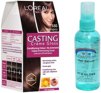 

Pink Root Hair Serum, L'Oreal Paris Casting No. 550 Mahogany(Set of 2)