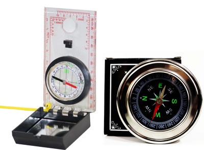 Digital Craft Navigation Mirror Ruler Map Scale Compass Scouts Outdoor Camping Survival Combo Compass(Multicolor)