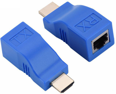 

Axcess HDMI Extender to RJ45 Over Cat 5e/6 Network LAN Ethernet Adapter HDMI Adapter(Blue)