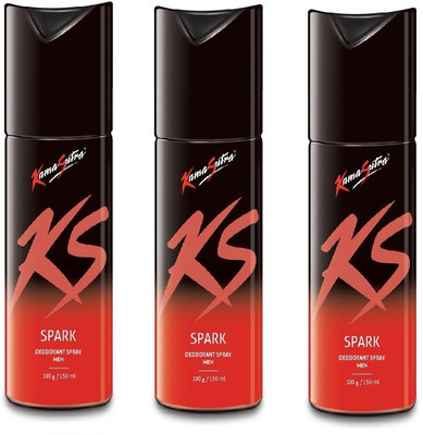 

KamaSutra Spark Deodorant Spray - For Men(3 ml, Pack of 3)