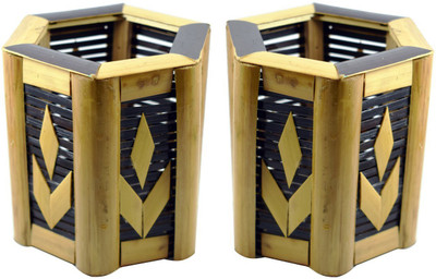 

handicraft 1 Compartments Wooden, bamboo Wooden Pen Stand(Brown)