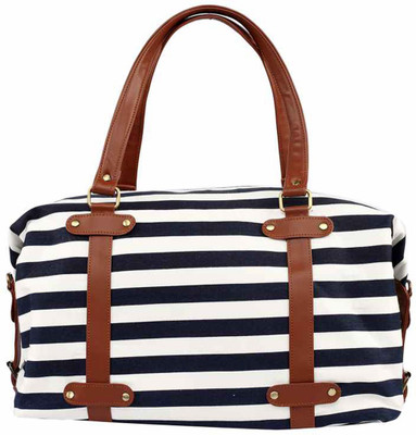 

2AM Women's Leather Duffle Bag (Blue-White-Brown) Travel Duffel Bag(Brown)