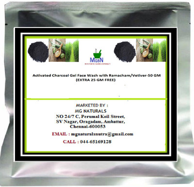 

MGBN Activated Charcoal Gel Face Wash with Ramacham/Vetiver-50 GM(50 g)
