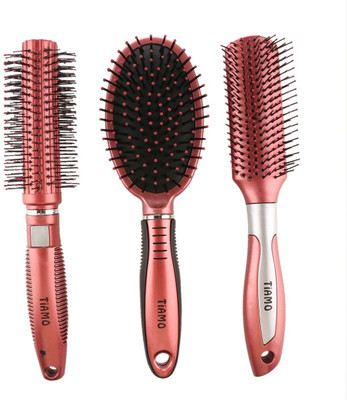 Tiamo HAIR BRUSH BLUE SET OF 3 FOR HAIR STYLING