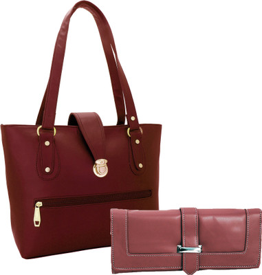 

Lady bar Shoulder Bag(Maroon, Brown), Brown;maroon