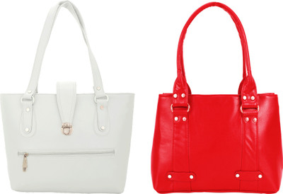 

Lady bar Hand-held Bag(White, Red), Red;white