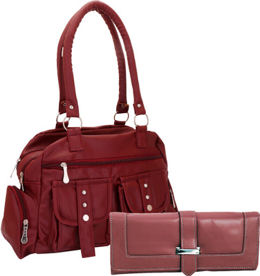 

Lady bar Shoulder Bag(Maroon, Brown), Brown;maroon