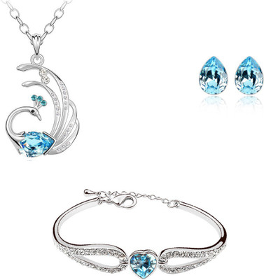 

Nakabh Alloy Jewel Set(Turquoise, Silver)