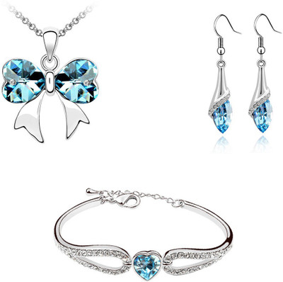 

Nakabh Alloy Jewel Set(Turquoise, Silver)