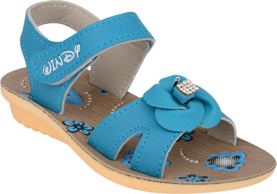 

WINDY Girls Velcro Flats(Blue, Firoji