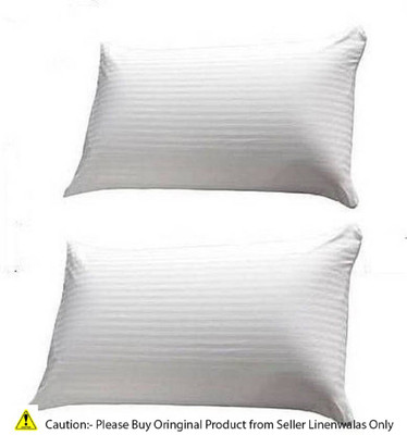 

Linenwalas Stripes Bed/Sleeping Pillow Pack of 2(White)
