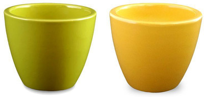 

YELLOWTABLE Combo of Lime Green and Sunshine Yellow Mini Ceramic Flower Pot (Height 3 inch); Pot for Living Room; Indoor Plants; Artificial Flowers; Garden D�cor; Planter; Flower Pot, Garden Pot Plant Container Set (Pack of 2, Ceramic) Plant Container Set