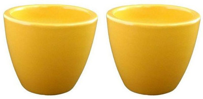 

Yellow Table Combo of 2 Mini Ceramic Flower Pot in Sunshine Yellow, (Height 3 inch); Pot for Living Room / Table Top / Indoor Plants / Artificial Flowers / Garden D�cor Plant Container Set (Pack of 2, Ceramic) Plant Container Set(Pack of 2, Ceramic)