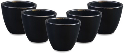 

YELLOW TABLE Combo of 5 Mini Ceramic Flower Pot in Jet Black, (Height 3 inch); Pot for Living Room / Table Top / Indoor Plants / Artificial Flowers / Garden D�cor Plant Container Set (Pack of 5, Ceramic) Plant Container Set(Pack of 5, Ceramic)