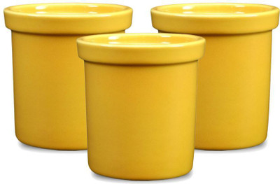 

Yellow Table Set of 3 Jar Style Ceramic Flower Pot, Sunshine Yellow, Small; Pot for Living Room / Table Top / Indoor Plants / Artificial Flowers / Garden D�cor Plant Container Set (Pack of 3, Ceramic) Plant Container Set(Pack of 3, Ceramic)