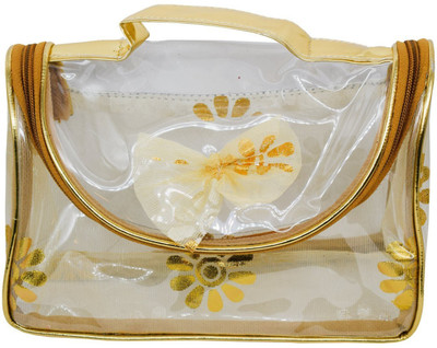 

Bagaholics Multi-function Transparent Beauty Travel Multipurpose Cosmetic Bag Organizer Case Make up Makeup Wash Pouch Toiletry Bag Cosmetic Bag(Gold)
