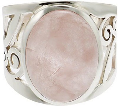 Reeva designs Lady in Pink Sterling Silver Quartz Sterling Silver Plated Ring