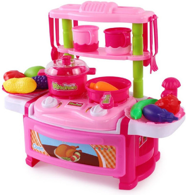 

Toys Bhoomi Dream Kitchen Interactive Little Chef Kids Simulation Cookware Play Set with Light & Sound