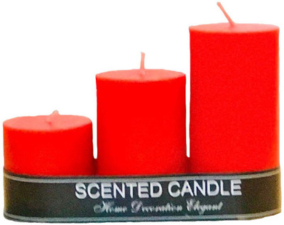 

RIANZ Pack of 3 Scented Candles in Breathtaking Range of Highly Fragranced Candles | Home Decoration, New Year Celebration, Valentine Day Candles, Candles For Bedroom (Rose Fragrance)(250 g)