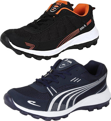 

Aero 02 Pair Combo Power Play Walking Shoes For Men(Multicolor, Blue::silver::black::orange