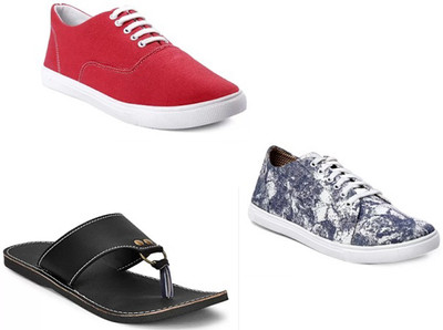 

Paduki 6030 Premium Combo Shoes Casuals For Men(Red, Grey